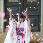 七五三7才 正座花びら